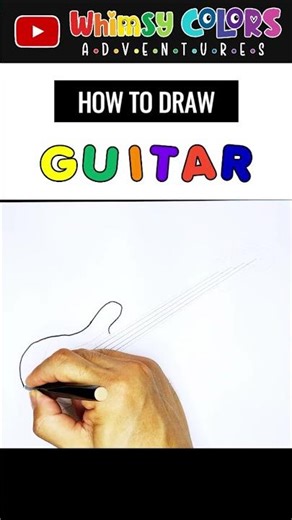 How to draw a Guitar for Beginners | Step-by-Step Easy Drawing Tutorials