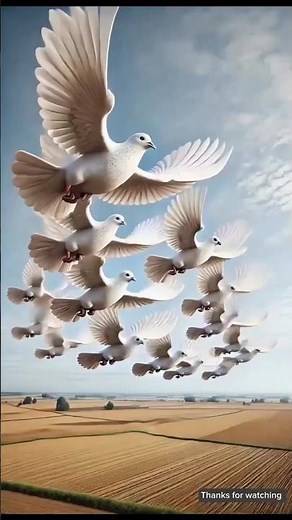 Wings of Peace: Doves Flying Over the Harvest Land #viral#vido