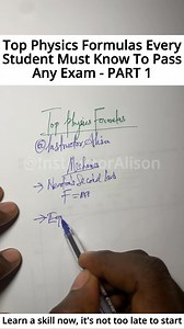 3.8K views · 157 reactions | Top Physics Formulas Every Student Must Know To Pass Any Exam - PART 1: MECHANICS #topphysicsFormulas #mechanics #WorkEnergy #equationsofmotion #instructoralison #newtonsecondlaw #viral | Alison Zaccheaus Otuebe | Facebook