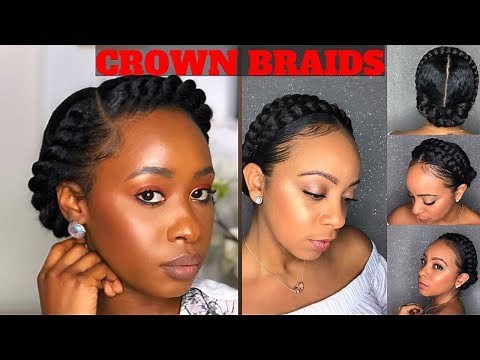 Crown/Halo Braid On Natural Hair Compilation 🦋💖