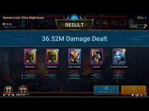 2 Key UNM Clan Bass Unkillable Team. 2 Maneaters. Raid Shadow Legends