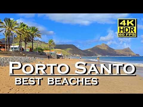 Porto Santo Best Beaches 🏝️ | The Golden Island 🇵🇹 | 4K 60fps HDR Walking Tour 💖 Beach Walk Guide