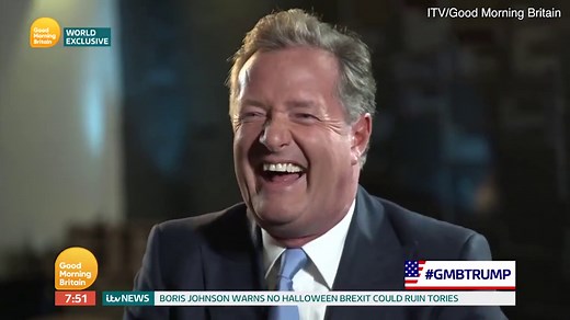 Piers Morgan presents Donald Trump with a Churchill Lock and Co hat