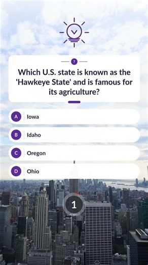 Can you guess which U.S. state is known as the 'Hawkeye State' and boasts incredible agricultural...