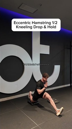 Eccentric Hamstring 1/2 Kneeling Drop & Hold