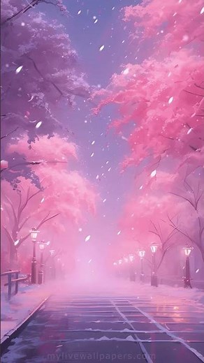 Winter Cherry Blossom 🌸| 4K Live Wallpaper for Mobile #livewallpaper #sakura #animewallpapers