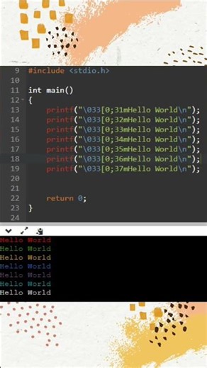 C program on how to change output text colour // C programming // c tutorials
