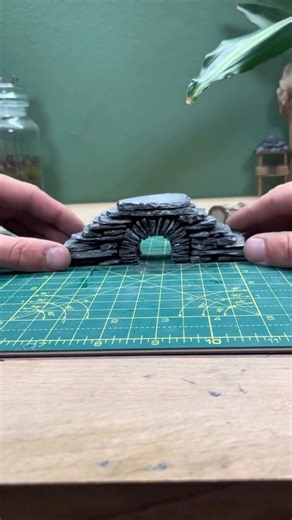 Realistic DIY Miniature Stone Bridge! ✨ #Shorts #muthucraftstudio
