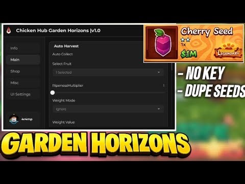 Garden Horizons Script NO KEY — DUPE MONEY, DUPE SEED, AUTO PLANT, AUTO HARVEST OP!
