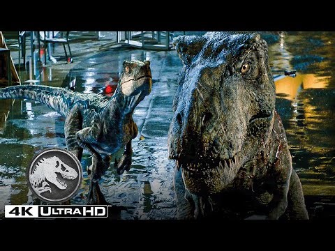 Jurassic World | Blue and the Raptors Fight the T. Rex