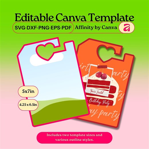 Card Packaging Template | Printable SVG Cut Files, Canva & Affinity Compatible - Etsy