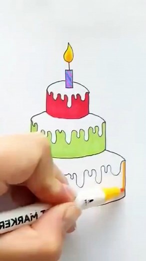 10K views · 73 reactions | Easy cake drawing for kids . . #art #kidsactivities #drawingsketch #kidsideas #cake #fbreelsfypシ゚viralfbreelsfypシ゚viral | Easy drawing for kids24 | Facebook