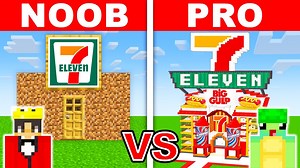 NOOB vs PRO: MODERN 7-ELEVEN HOUSE BUILD CHALLENGE in Minecraft