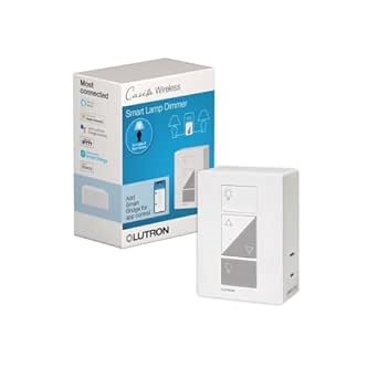 Lutron Caseta Plug-In Smart Lamp Dimmer Switch (Lutron Hub Required), Smart Light Switch Dimmer for Floor & Table Lamps, LED Lights, White (PD-3PCL-WH)