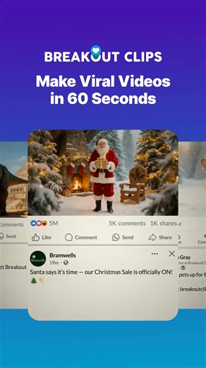 This is the fastest way brands are making viral videos right now. It’s called Breakout Clips. Text in. Video out. 60 seconds. ❌ No editing. ❌ No designers. ❌ No learning curve. ✅ Just scroll-stopping videos that work on Facebook, Instagram, TikTok and LinkedIn. Create once. Post everywhere. Get started FREE 👉 https://breakoutclips.com/ | Breakout Clips