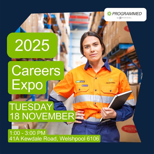 2 DAYS TO GO 🚀 Don’t miss the chance to discover career pathways across WA! Meet employers in trades, admin, rail, civil, warehousing and more — all under one roof. 📅 This Tuesday, 18 November ⏰ 1pm – 3pm 📍 41A Kewdale Road, Welshpool ✅ Free entry Register now: https://tinyurl.com/2t4e8z5u Become #skilledforsuccess with Programmed: https://ap1.hubs.ly/y0l1G10 #CareerExpoWA #PerthJobSeekers #WAEmployment #StepIntoYourFuture | Programmed Perth Metro