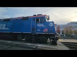 Outbound Metra Train Arriving & Departing In/Out Of Des Plaines On (10/28/2025)