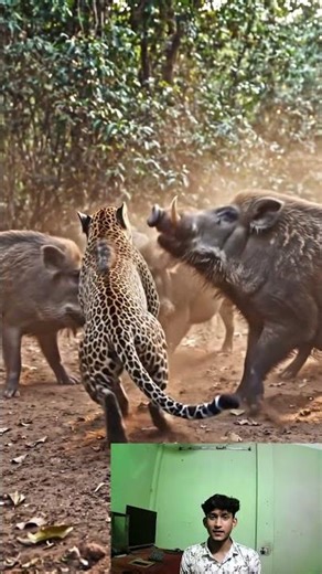 One predator. Three fearless pigs. Jungle turns into a battlefield in seconds! 🐯🔥 #ghost