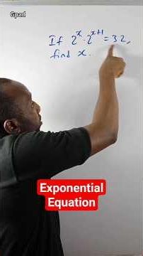 Solving problem involving Exponential Equation #equation #gpadlearnmaths #stem #exponents