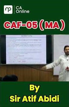 CAF-05 Management Accounting | Job Order Costing | Sir Atif Abidi l #nearpeer #icap #castudents