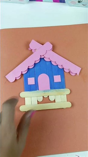 House with icecream stick craft | Diy Popstick House #diy #shorts #viral