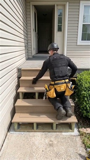 Building Composite Deck Stairs From Scratch (Full Build) #shorts