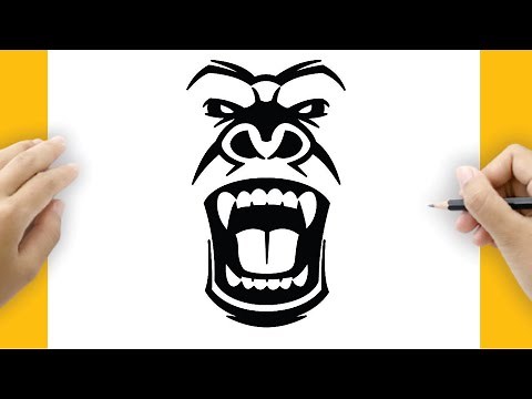 LEARN HOW TO DRAW AN ANGRY GORILLA STEP BY STEP TUTORIAL