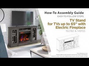 allen + roth 62-in W TV Stand with Infrared Quartz Electric Fireplace