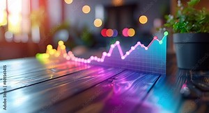 D Line Graph Demonstrating Steady Increase in Each Segment. Concept Data Visualization, Line Graph, Steady Increase, Segments, Analysis