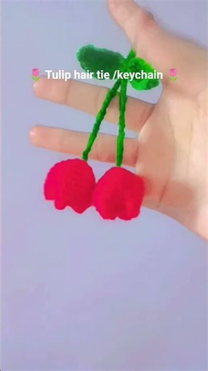 comment for full video tutorial tulip hair tie #youtubeshorts #crochettutorial #