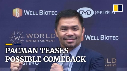 Retired Filipino boxing great Manny Pacquiao hinted at a possible return to professional sport at a press conference in Seoul. | South China Morning Post