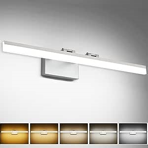SOLFART 31.5 Inch Dimmable Bathroom Vanity Lights Over Mirror 5 Color Temperature Vanity Lighting Fixtures for Bath Brushed Nickel Bathroom Light fixtures Bar 5CCT
