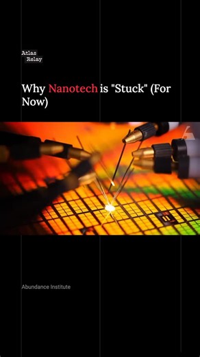 ATLAS RELAY on Instagram: "Why Nanotech is Still Waiting for Its “AI Moment”? It comes down to a fundamental manufacturing hurdle. Right now, we use massive, expensive macroscopic machines to move matter atom by atom, but we lack the “dexterity” to pick them up, twist them, or snap them into place like a real assembly line. In fact, the “holdup” is so significant that humanity has yet to move more than 5,000 atoms at a single time. When we finally bridge this gap, the world changes. We won’t jus
