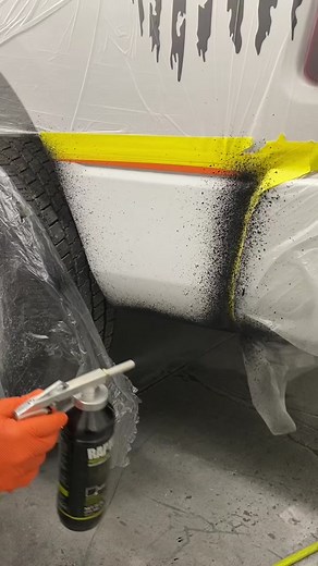 Spraying Raptor Liner for a Satisfying Finish on a Ram Truck