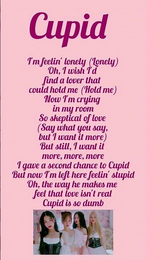 Cupid (Twin Version) 💗 - FIFTY FIFTY |Lyrics| #shorts #viralshorts #cupid #fiftyfifty #kpop #lyrics