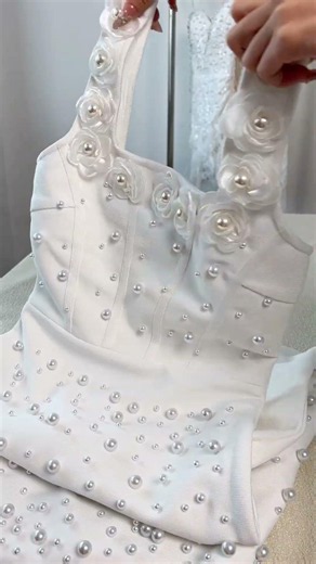 Pearl flower white corset