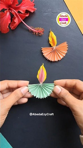 DIY Paper Diya 🪔 | Diwali decoration ideas | Paper Diya #shorts #diy #craft #happydiwali