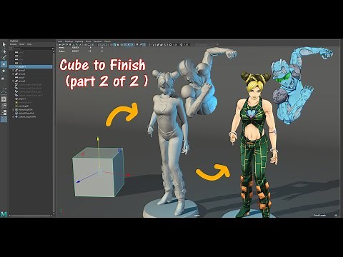 [Jolyne-JOJO6 OP] 3D Character Modeling [TimeLapse] 2/2