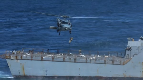 A fighter jet fired a flare too close and the military plane had seconds to react
