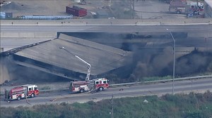 'The road's falling': Drivers capture heavy flames before I-95 collapse in Philadelphia