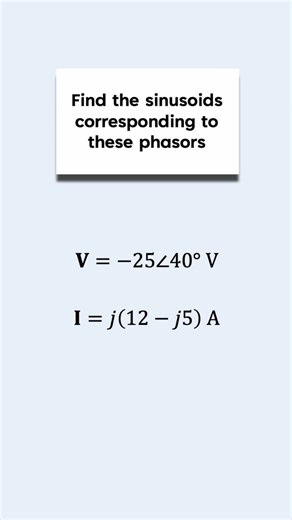 ElectricalMath on Instagram: "Phasors are complex numbers that represent sinusoidal signals in terms of magnitude and phase. Phasors have very important applications in circuit analysis, as they simplify solving AC circuits by converting differential equations into algebraic ones. #math #engineering #electrical #electricalengineering"