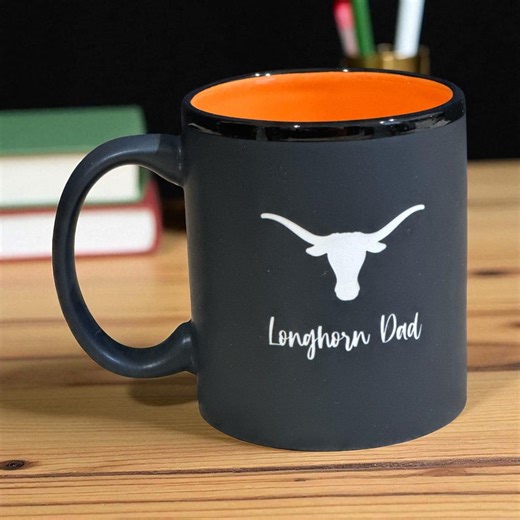 Personalized University of Texas Longhorn Dad Coffee Mug: Sand Carved Stoneware - Etsy