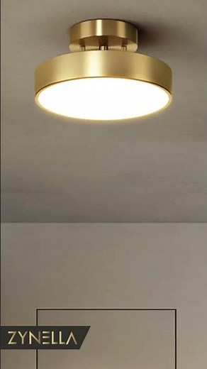 Victoria Copper LED Chandelier | Modern Flush Mount Gold Lighting for Hallways & Bedrooms