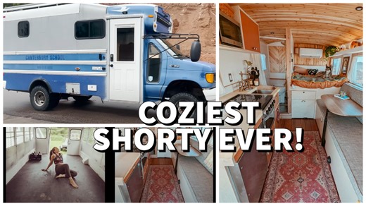 This Is Monarch, a Very Cozy Short Bus Conversion With Off-Grid Capabilities