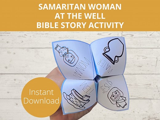 Samaritan Woman, Woman at the Well Craft, Fortune Teller, Cootie Catcher, Sunday School Crafts, Bible Story Crafts, Living Waters, VBS - Etsy