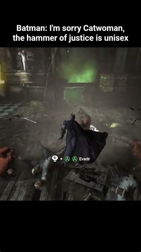 Batman and Catwoman trying to fight together