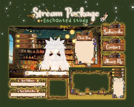Animated Witch Vtuber Stream Overlay: Cozy Celestial Package - Etsy