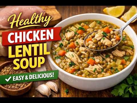 Healthy Chicken Soup with Lentils | Easy Homemade Recipe