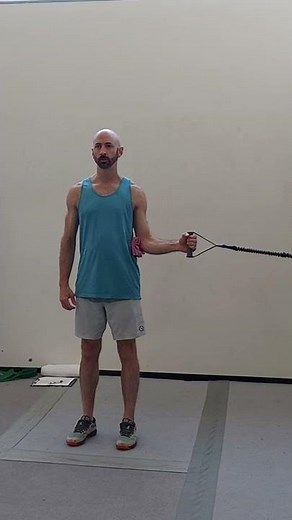 Standing Shoulder Internal Rotation with Resistance Band (in neutral)