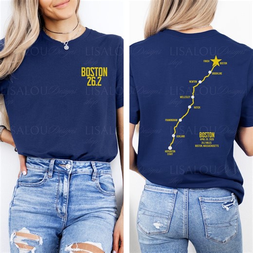 Custom Boston Race Course Map T-shirt, Runner Achievement Gift, Boston Marathoner Gift, Boston Course Map, Marathon Route Shirt, Boston Gift - Etsy